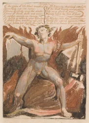 Das erste Buch von Urizen, Tafel 17, 8. Die Kugel des Lebensblutes zitterte.... (Bentley 18)